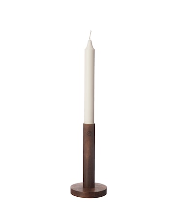Ljusstake i Trä mörkbrun d8xh15 cm
