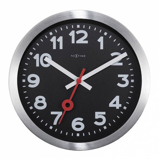 NeXtime - Station Väggklocka siffror 30 cm Svart