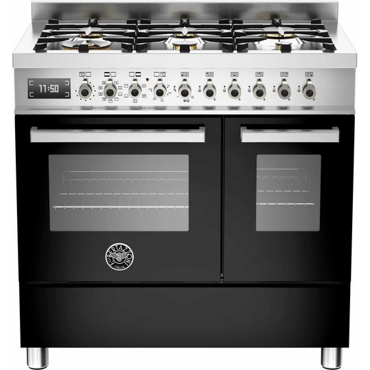 Bertazzoni PRO906 Gasspis 90 cm, 2 ugnar, 6 brännare, Svart