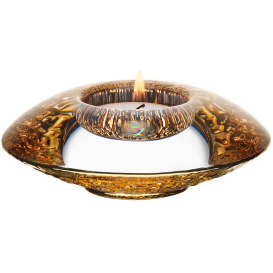 Orrefors Discus Ljuslykta Guld 11 cm 2-pack
