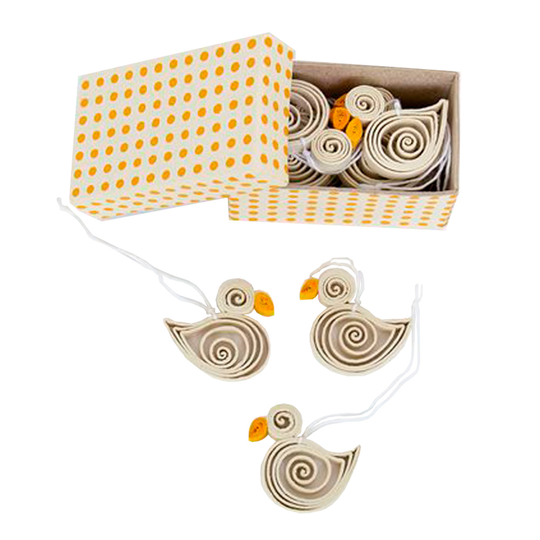Afroart - Påskpynt Kycklingar Quilled 10-pack Natur