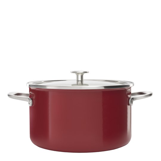 KitchenAid - Steel Core Enamel Gryta Emalj/Glaslock 6 L Röd