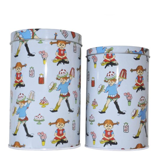 Opto Design - Pippi Långstrump Plåtburk 2-pack Blå