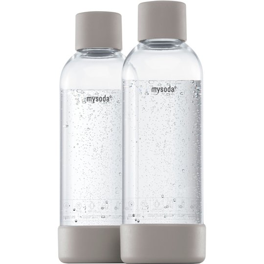 MySoda Vattenflaska 1 liter 2 st. Varm grå