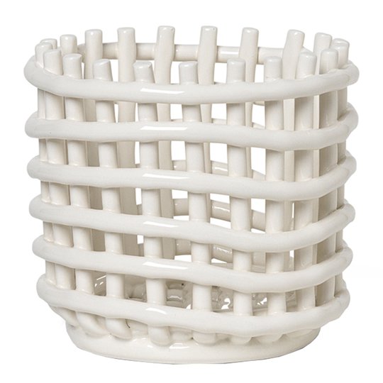 Ferm Living - Korg Keramik 14.5 cm Offwhite