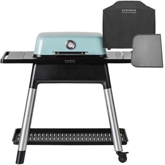 Everdure Force gasolgrill + grillöverdrag & grillplåt mint