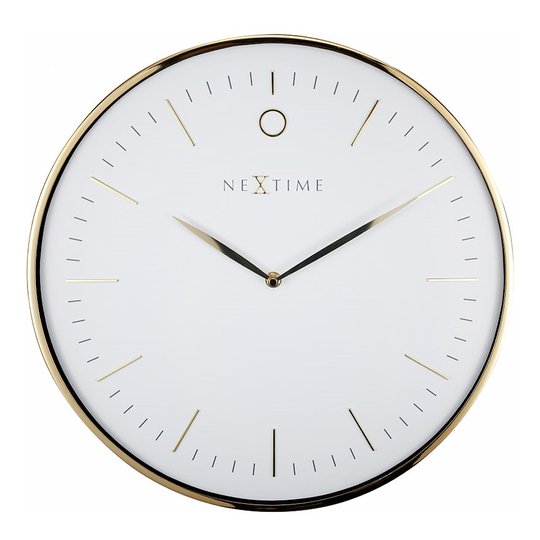 NeXtime - Glamour Väggklocka 40 cm Vit/Guld