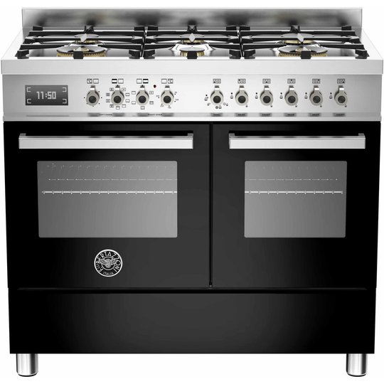 Bertazzoni PRO1006 Gasspis 100 cm, 2 ugnar, 6 brännare, Svart