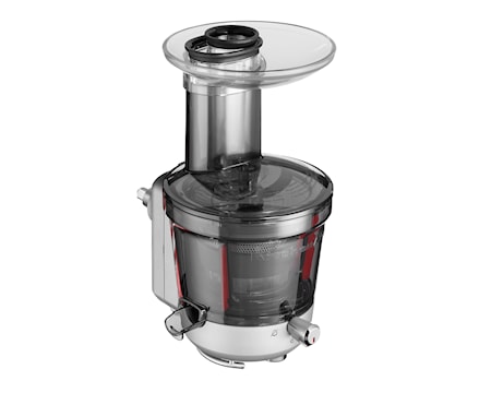 Slowjuicer/råsaftcentrifug till köksmaskin klar/grå