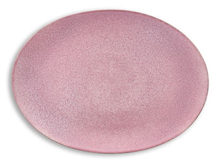 Fat oval 45x34cm grå/rosa
