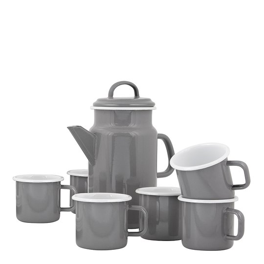 Kockums - Kockums Set Tekanna 2 L/Mugg 37 cl 6-pack Grå