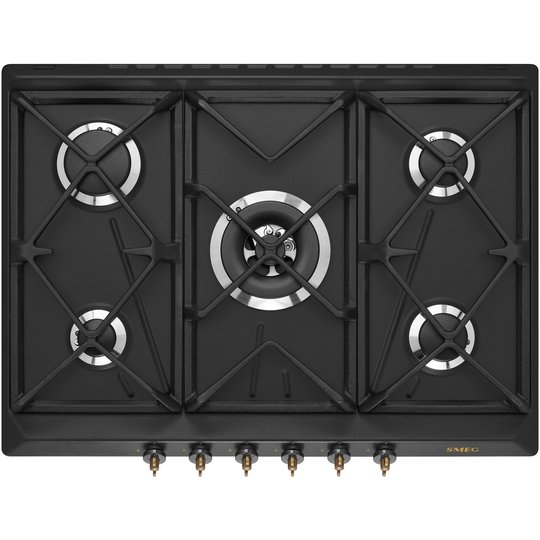 Smeg 70 cm gashäll med frambetjäning i antracit