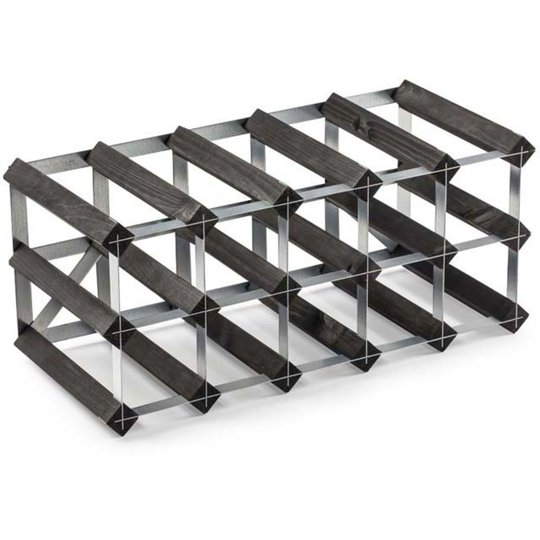 Traditional Wine Racks Vinställ Påbyggnadsbart 15 Flaskor Black Ash