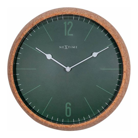 NeXtime - Cork Väggklocka 40 cm Grön