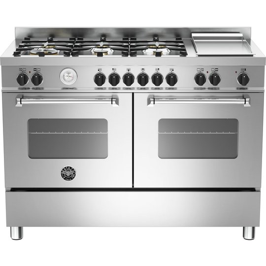 Bertazzoni MAS1206 Gasspis 120 cm, 2 ugnar, 6 brännare + elektrisk tepanyaki, Rostfri