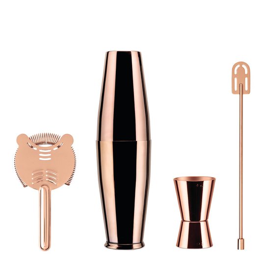 Alessi - Boston Shakerset 4 delar Koppar