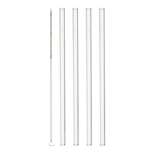 Leonardo - Ciao Sugrör i glas 20 cm + Borste 4-pack Klar