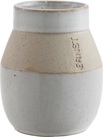 Glaserad Vas med matt bård - 10 cm