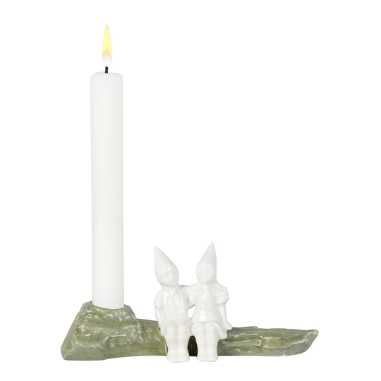 Kähler Design - Christmas Tales Ljusstake Hug 8,5 cm Vit/Grön