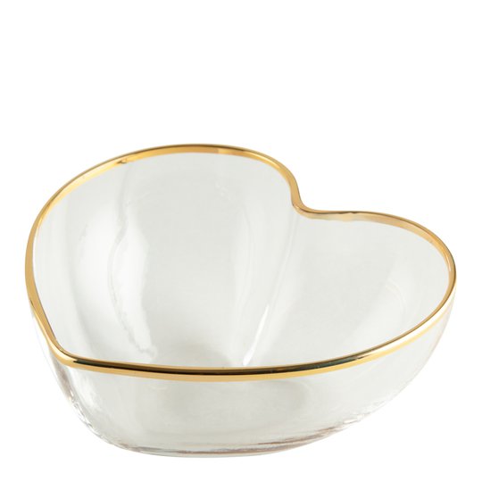 Table Top Stories - Romance Skål Hjärta 12 cm Guldkant