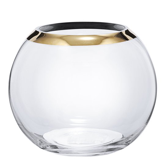 Table Top Stories - Celebration Vas rund guldkant 17 cm