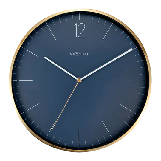 NeXtime - Essential Väggklocka 34 cm Blå / Guld