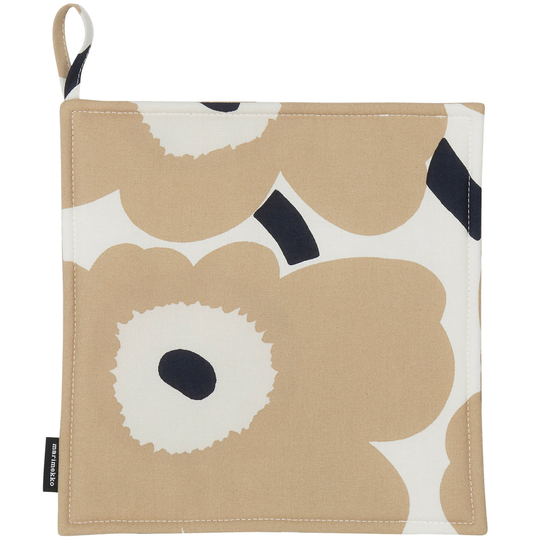 Marimekko Pieni Unikko grytlapp, beige/mörkblå