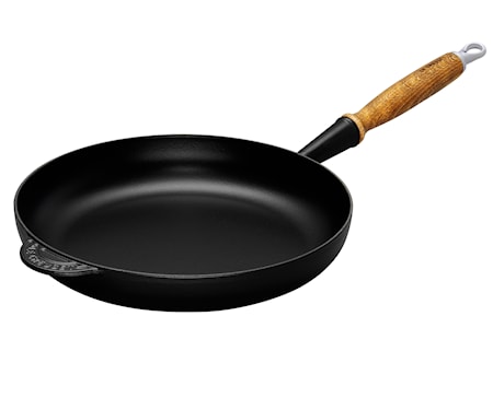 Stekpanna Gjutjärn med Trähandtag Matte Black 28 cm