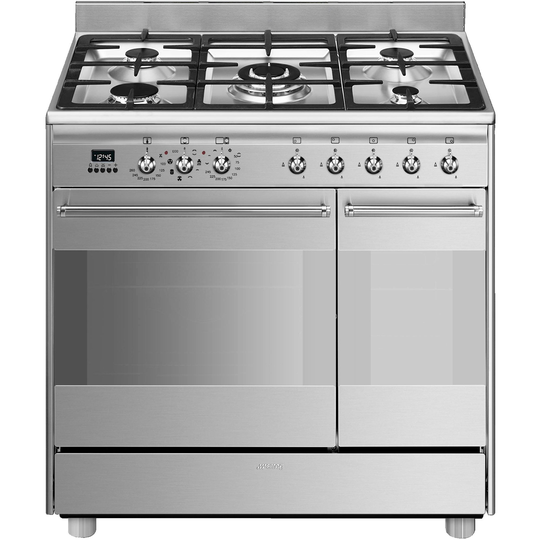 Smeg SCB92MX8 rostfri dubbelugn, 90 cm
