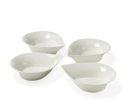 Droppskål vit 20 cm 4 st