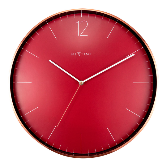 NeXtime - Essential Väggklocka XXL 40 cm Röd / Koppar