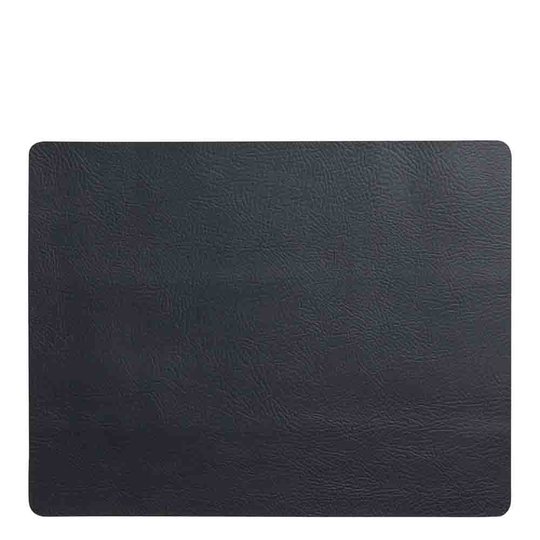 Aida - Quadro Bordstabeltt Återvunnet Läder 43x35 cm Svart