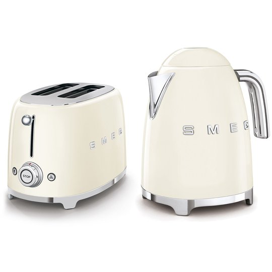 Smeg Frukostpaket Brödrost + Vattenkokare 1,7 l Creme