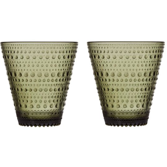 Iittala Kastehelmi Glas 30 cl Mossgrön 2-pack