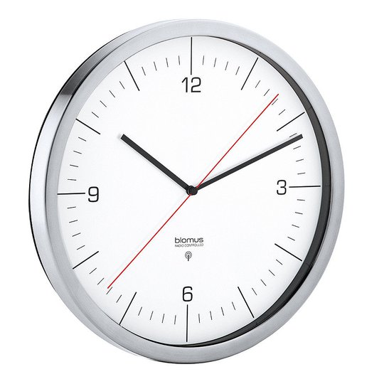 Blomus - Crono Väggklocka radiokontrollerad 24 cm Vit/Rostfri