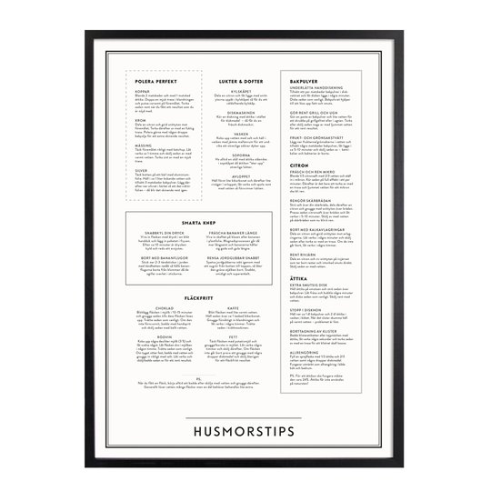 Kunskapstavlan - Poster 50x70 cm Husmorstips