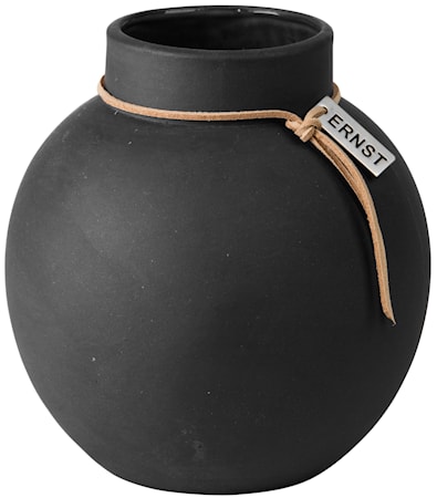 Rund Vas Stengods 14 cm - Mörkgrå