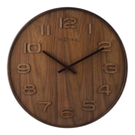 NeXtime - Wood Väggklocka 35 cm Brun