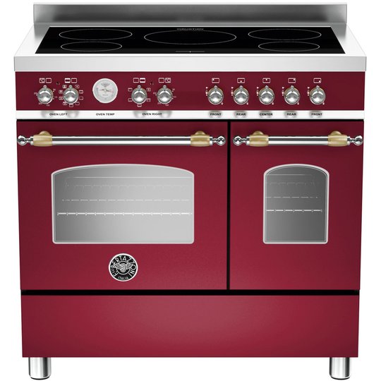 Bertazzoni HER905IMFED Induktionshäll med 2 ugnar vinröd