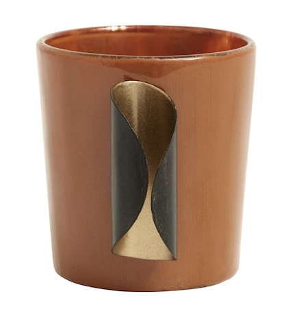 Värmeljushållare Glas & Gyllene Metall Terrakotta