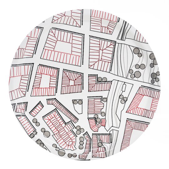 Born in Sweden - Sweden from Above Bricka City 31 cm Rosa