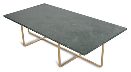 Ninety Table XL - Grön marmor/mässingsstomme H30 cm