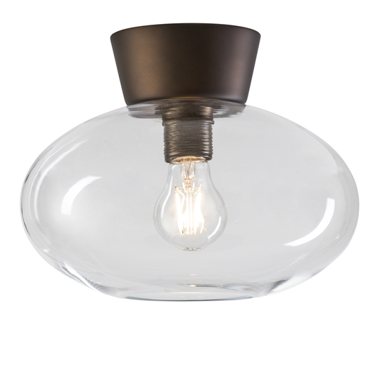Belid - Bullo Taklampa Plafond 27 cm Oxid/Klar Glas