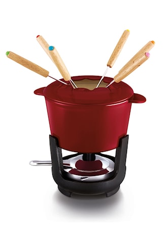 Fondueset Gjutjärn Röd 1,1 L