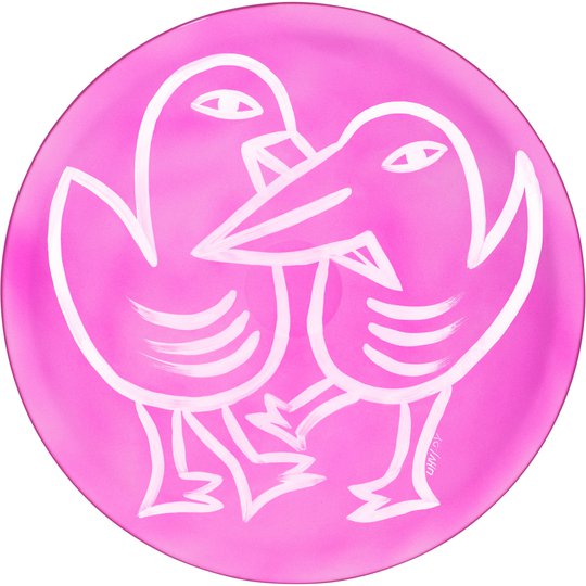 Kosta Boda Kosta Boda Fat Final Peace Birds 38,5 cm Rosa