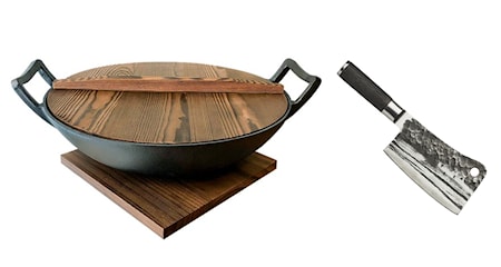 Kuro Chopper 18 cm + Nabe Wok set
