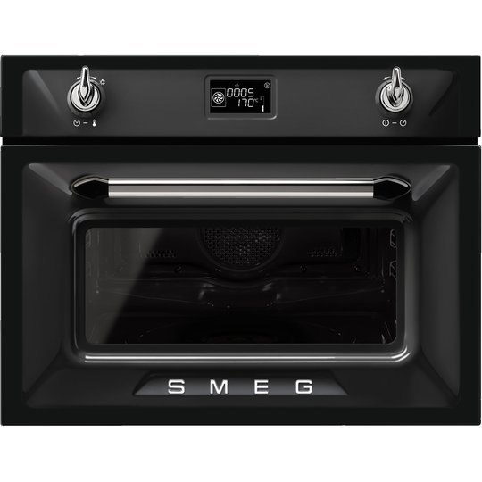Smeg 60 cm Victoria Kompakt Kombinationsmikrovågsugn, Svart