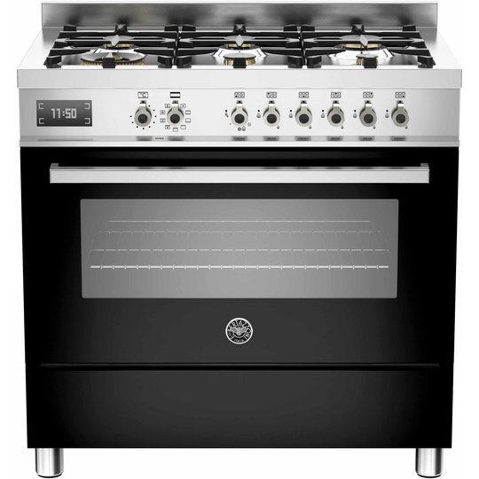 Bertazzoni PRO906 Gasspis 90 cm, 1 ugn, 6 brännare, Svart
