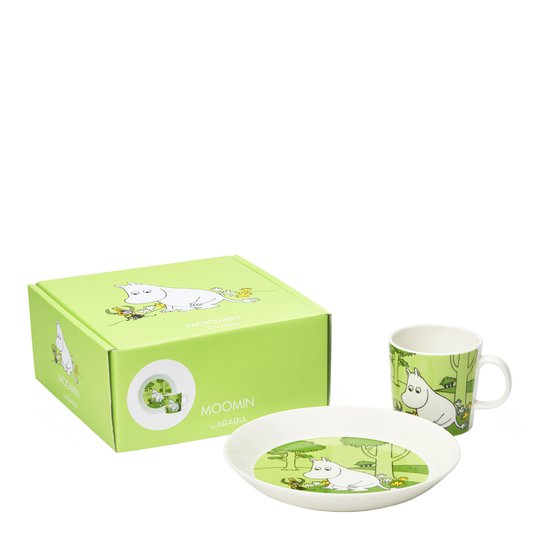 Arabia - Mumin Set Mugg + Tallrik Mumintrollet Gräsgrön