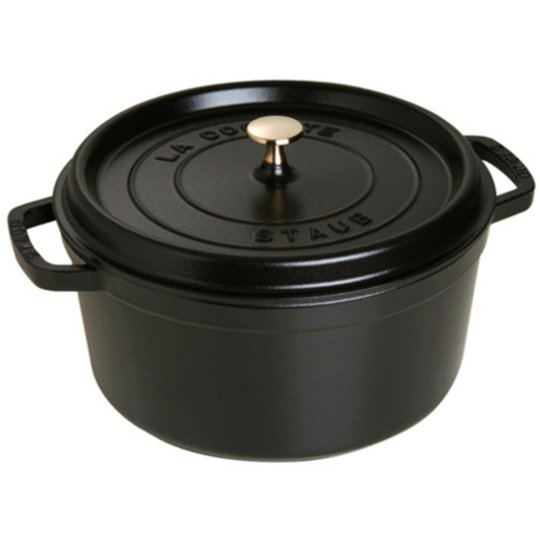 Staub Rund Gryta 34 cm 12,6 liter Svart
